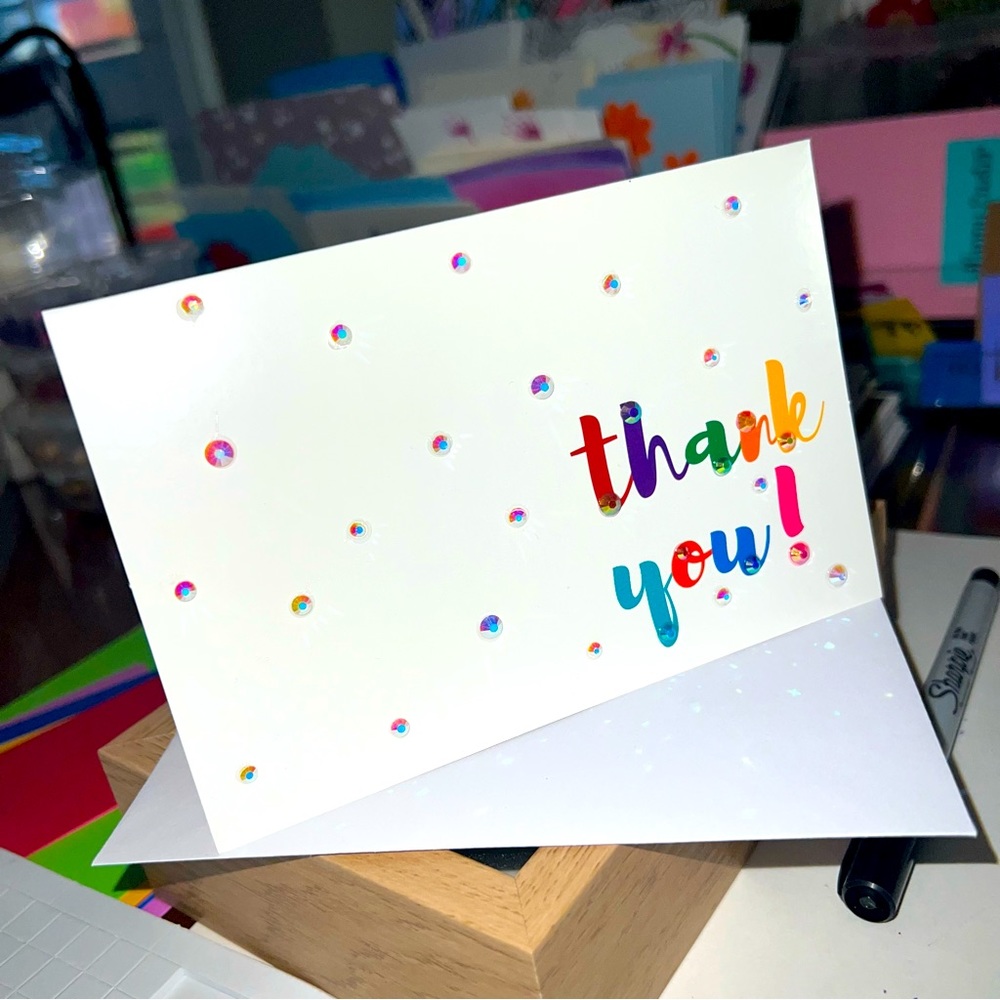 “Thank You” Rhinestone Greeting Card
